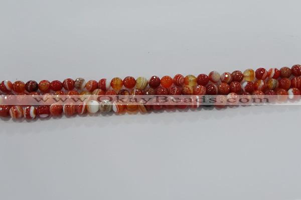 CAG9229 15.5 inches 4mm faceted round line agate beads wholesale