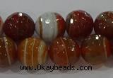 CAG9232 15.5 inches 10mm faceted round line agate beads wholesale