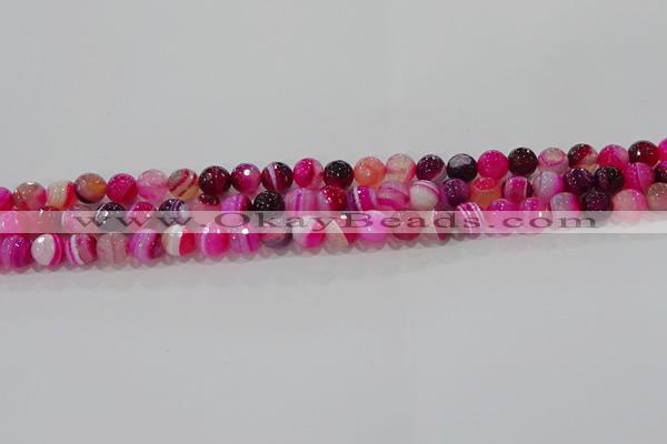 CAG9240 15.5 inches 6mm faceted round line agate beads wholesale