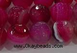 CAG9243 15.5 inches 12mm faceted round line agate beads wholesale