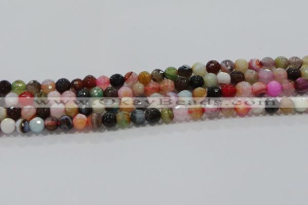 CAG9250 15.5 inches 8mm faceted round line agate beads wholesale