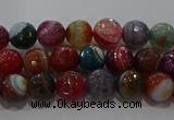 CAG9263 15.5 inches 6mm faceted round line agate beads wholesale