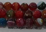 CAG9264 15.5 inches 8mm faceted round line agate beads wholesale