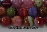 CAG9265 15.5 inches 10mm faceted round line agate beads wholesale