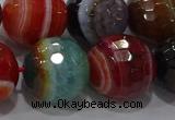 CAG9269 15.5 inches 18mm faceted round line agate beads wholesale