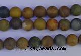 CAG9280 15.5 inches 4mm round matte ocean jasper beads wholesale