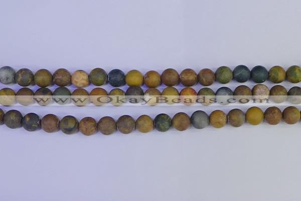 CAG9283 15.5 inches 10mm round matte ocean jasper beads wholesale