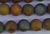 CAG9284 15.5 inches 12mm round matte ocean jasper beads wholesale