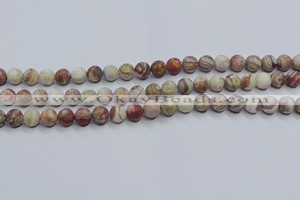 CAG9292 15.5 inches 8mm round matte Mexican crazy lace agate beads