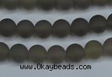 CAG9311 15.5 inches 6mm round matte grey agate beads wholesale