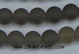 CAG9313 15.5 inches 10mm round matte grey agate beads wholesale