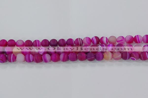 CAG9327 15.5 inches 8mm round matte line agate beads wholesale