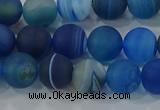 CAG9332 15.5 inches 8mm round matte line agate beads wholesale