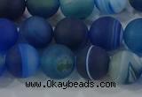 CAG9333 15.5 inches 10mm round matte line agate beads wholesale