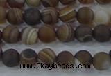 CAG9337 15.5 inches 6mm round matte line agate beads wholesale