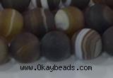 CAG9340 15.5 inches 12mm round matte line agate beads wholesale