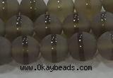 CAG9345 15.5 inches 10mm round matte grey agate beads wholesale