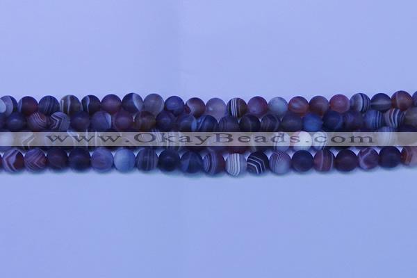 CAG9372 15.5 inches 8mm round matte botswana agate beads