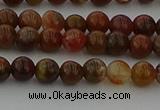 CAG9390 15.5 inches 4mm round red moss agate beads wholesale