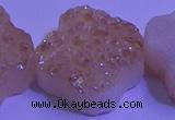 CAG9421 7.5 inches 16*16mm flower champagne plated druzy agate beads