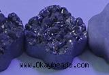 CAG9422 7.5 inches 16*16mm flower silver plated druzy agate beads