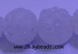 CAG9432 7.5 inches 18mm coin white plated druzy agate beads