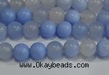 CAG9445 15.5 inches 4mm round blue agate beads wholesale