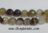 CAG945 16 inches 8mm faceted round madagascar agate gemstone beads