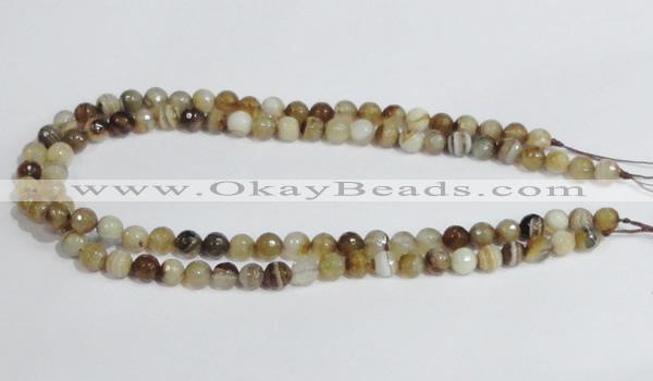 CAG945 16 inches 8mm faceted round madagascar agate gemstone beads