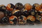 CAG9457 15.5 inches 8mm faceted round fire crackle agate beads