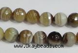 CAG946 16 inches 10mm faceted round madagascar agate gemstone beads