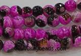 CAG9466 15.5 inches 6mm faceted round fire crackle agate beads