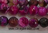 CAG9467 15.5 inches 8mm faceted round fire crackle agate beads