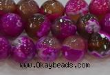 CAG9468 15.5 inches 10mm faceted round fire crackle agate beads