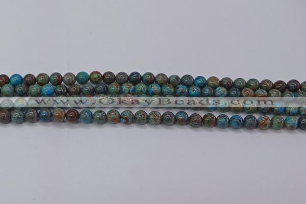 CAG9471 15.5 inches 4mm round blue crazy lace agate beads