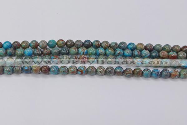 CAG9472 15.5 inches 6mm round blue crazy lace agate beads