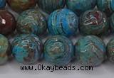 CAG9483 15.5 inches 10mm faceted round blue crazy lace agate beads