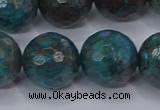 CAG9486 15.5 inches 16mm faceted round blue crazy lace agate beads