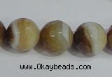 CAG949 16 inches 16mm faceted round madagascar agate gemstone beads