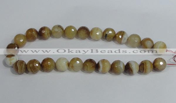 CAG949 16 inches 16mm faceted round madagascar agate gemstone beads