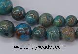 CAG9490 15.5 inches 6mm - 16mm round blue crazy lace agate beads