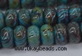 CAG9501 15.5 inches 6*10mm rondelle blue crazy lace agate beads