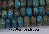 CAG9504 15.5 inches 5*8mm faceted rondelle blue crazy lace agate beads