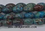 CAG9510 15.5 inches 5*8mm rice blue crazy lace agate beads