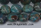 CAG9514 15.5 inches 12mm flat round blue crazy lace agate beads