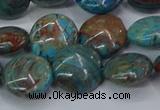 CAG9515 15.5 inches 14mm flat round blue crazy lace agate beads