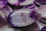 CAG952 15.5 inches 22*30mm oval purple agate gemstone beads