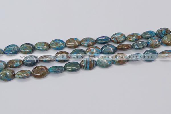 CAG9521 15.5 inches 12*16mm oval blue crazy lace agate beads