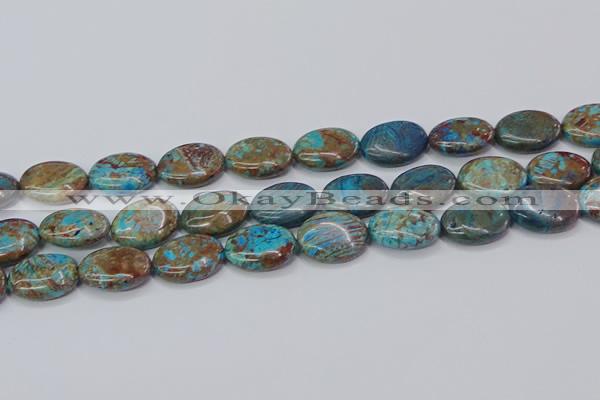 CAG9523 15.5 inches 15*20mm oval blue crazy lace agate beads