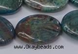 CAG9524 15.5 inches 18*25mm oval blue crazy lace agate beads